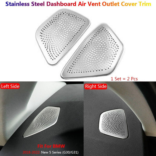 Stainless for BMW 5 Series G30 G31 Car Dashboard Side Speaker Stereo Cover Trims