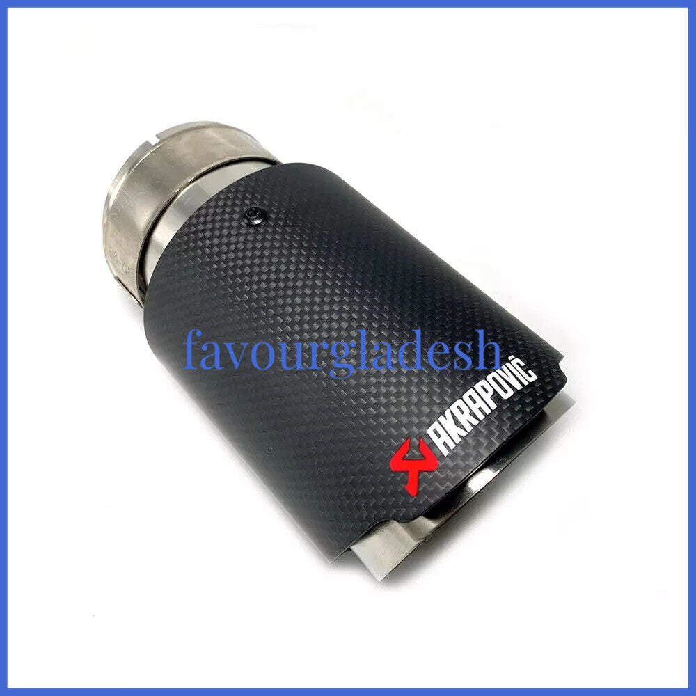 1PCS ID:2.5 (63mm) OD:3.0 (76mm) Akrapovic Carbon Fiber Exhaust Tip End Pipe
