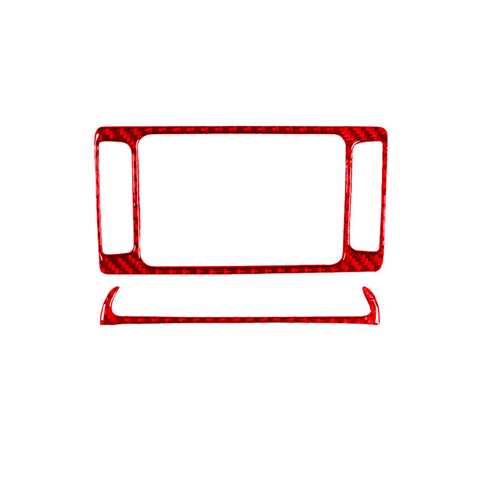 2X Red Carbon Fiber Multimedia Buttons Frame Cover Trim for Chrysler 200 2015-17