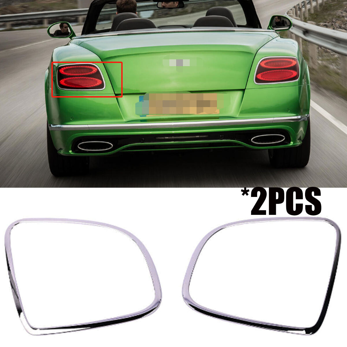 2PCS Rear Light Trims CHROME for Bentley GT GTC SPEED 2003-2011