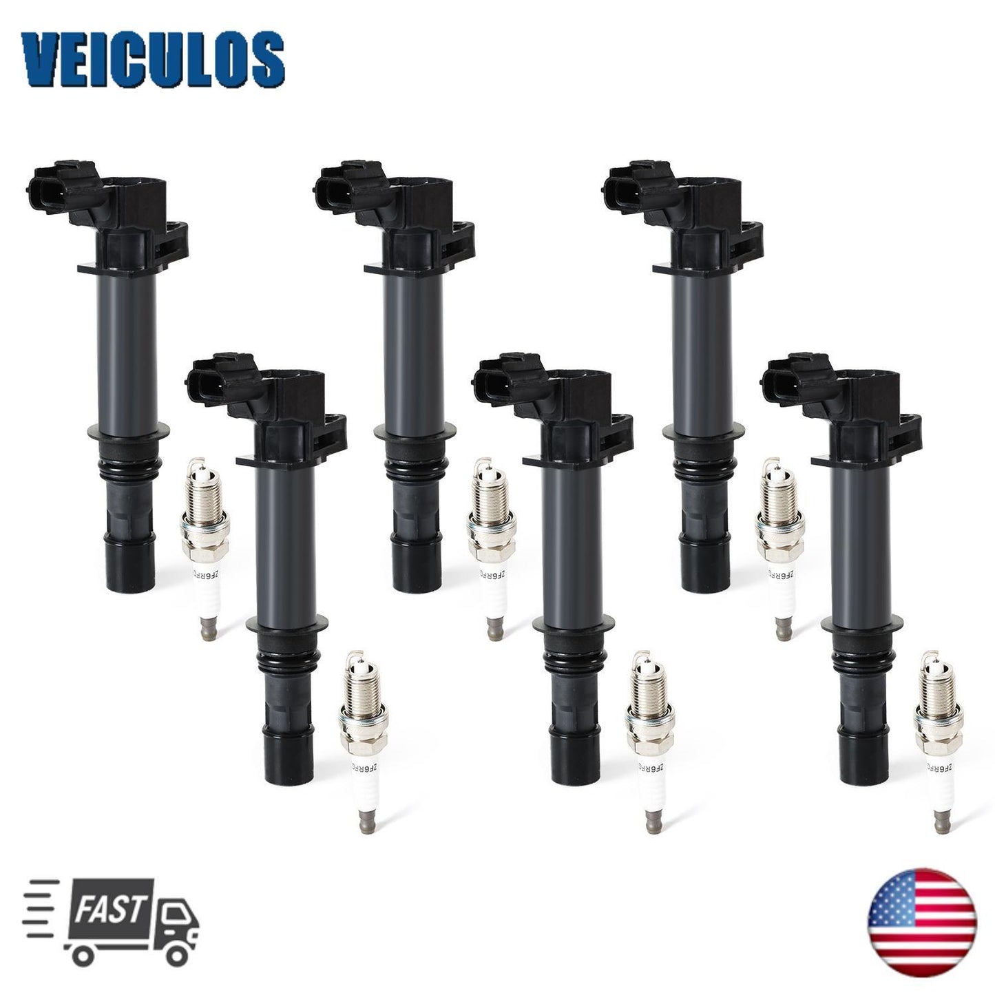 6X Ignition Coil + 6X Spark Plug Set for 2002-2007 for Dodge for Ram 1500 4.7L V8 UF270