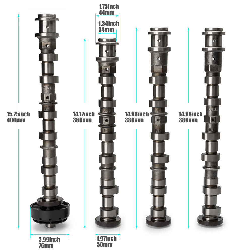Set of 4 Engine Camshafts for Jeep for Dodge for Chrysler for RAM 3.6L Pentastar 2011-2018