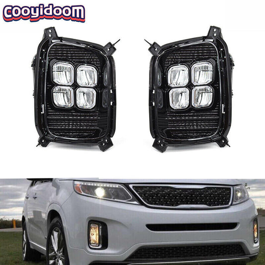 Applicable to 2012-2014 for Hyundai for Kia Sorento LED Front Fog Lights and Daytime Running Lights (DRL)