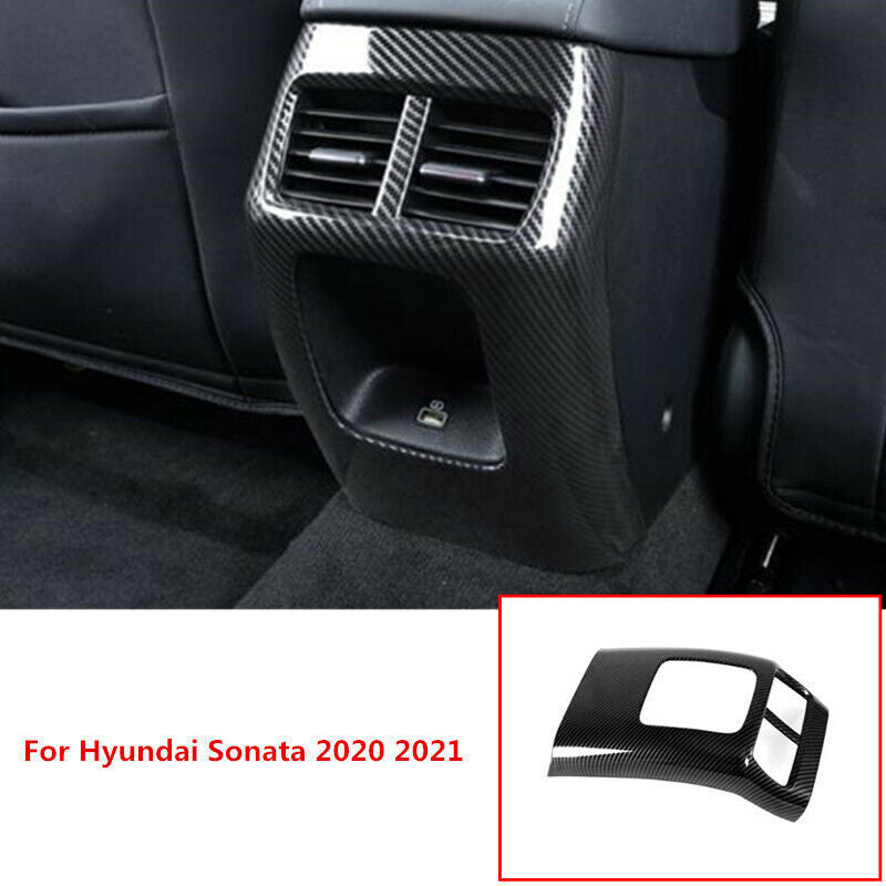 for Hyundai Sonata 2020-2022 Carbon Fiber Car Rear Air Outlet Vent Cover Trim