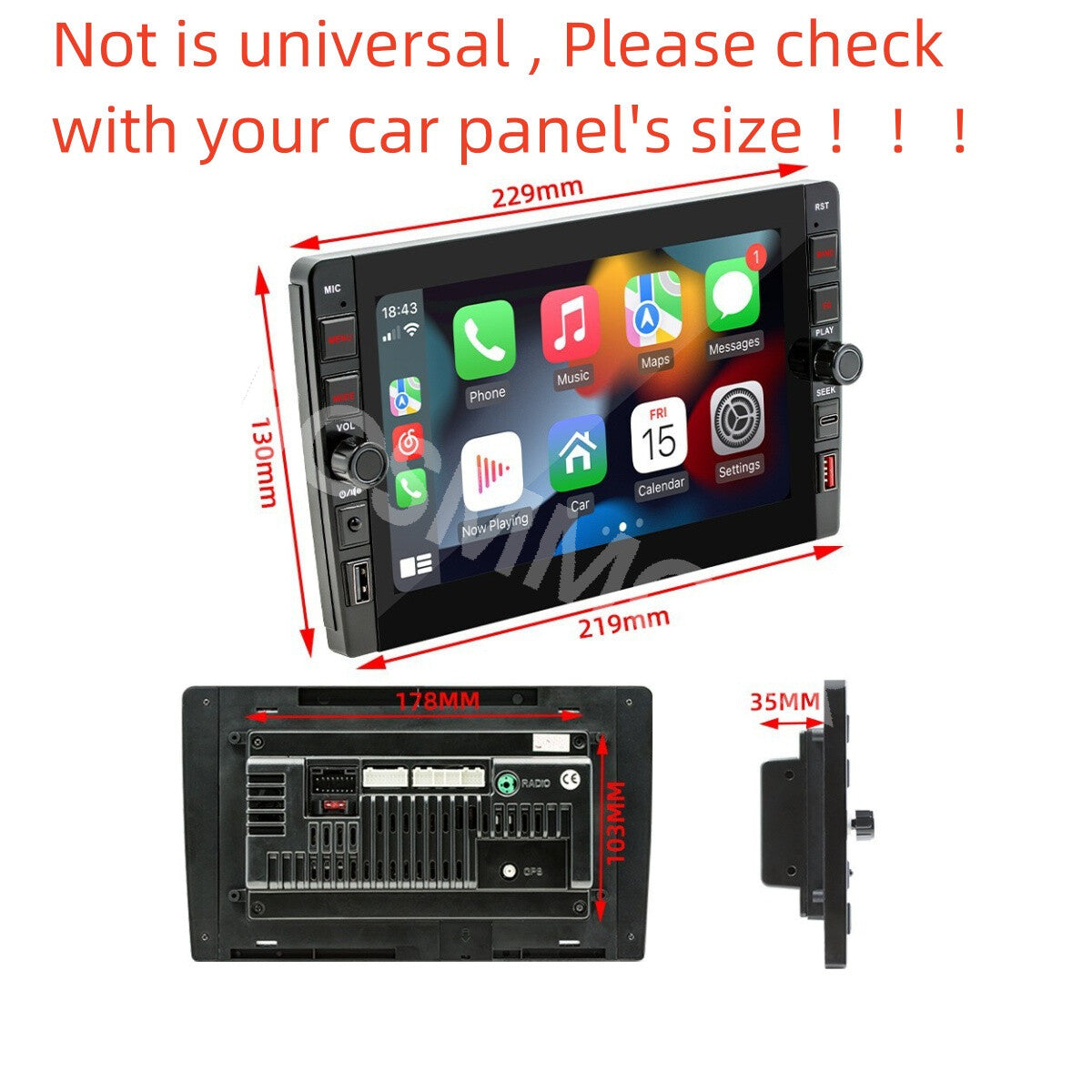 8in 2 Din Android 12 Car Stereo Radio For Apple Carplay GPS Wifi Backup Camera