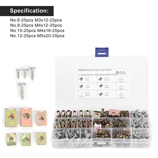 UType Clips Car U-Clips Nuts 6/8/10/12 Self Tapping Screw Assortment Interior