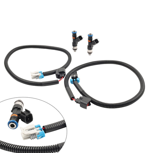 Fuel Injectors Set w/ Harness Fit for Polaris Ranger XP 800 Ranger 800 2011-2014
