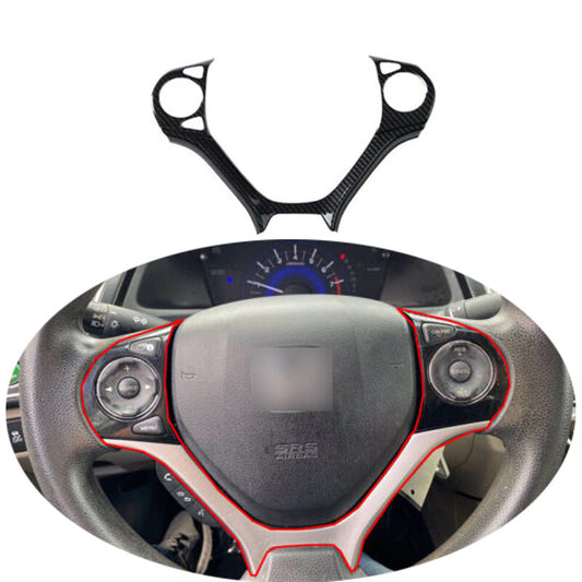 Carbon Fiber Interior Steering Wheel Frame Cover Trim for Honda for Civic 2012-15