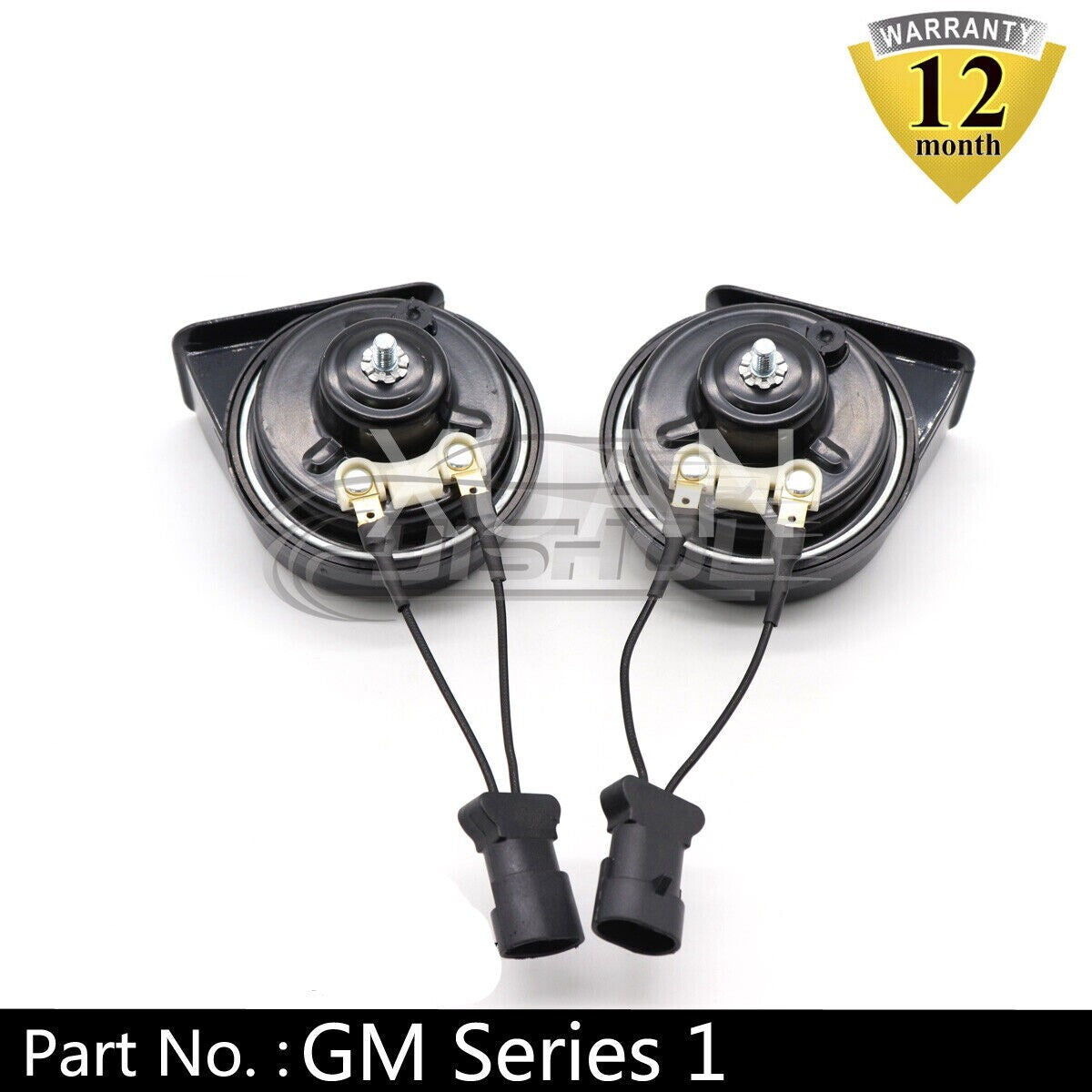 Suitable for universal series black 12V loud automatic snail electric air horn universal ABS