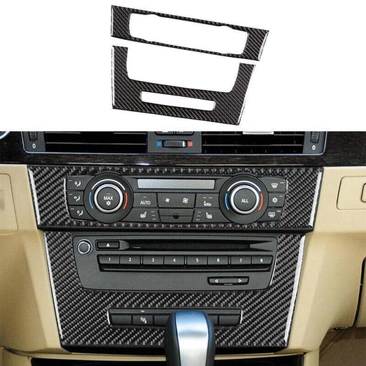 for BMW M3 E90 2008-2013 Real Carbon Fiber Console CD Button Control Frame Trim