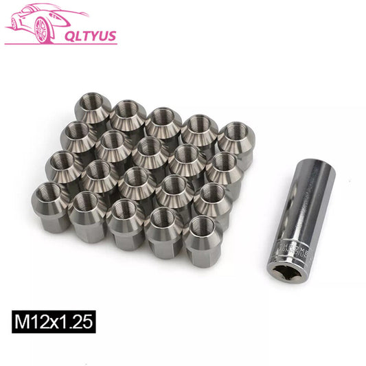 20-pack of 35mm wheel nuts, lug nuts, hexagonal, 19mm M121.25 high-strength stainless steel.