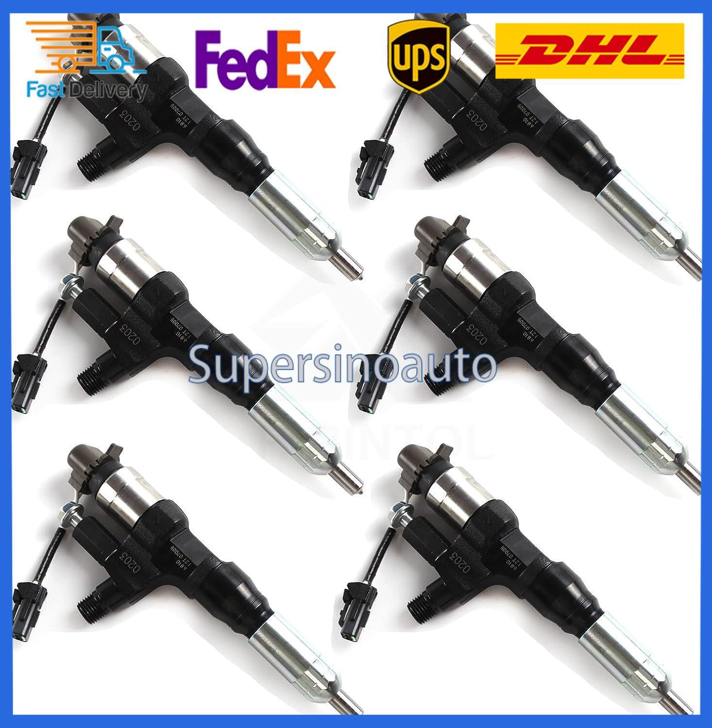 6PCS Diese l095000-6810 Injector for Hino J08E Engine 095000-6811 23670-E0201