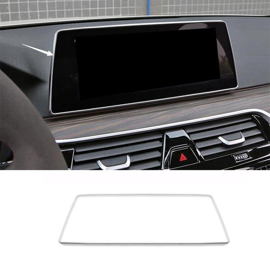 Central Console Navigation Panel Trim ABS Silver for BMW 5 Series G30 2018-2022
