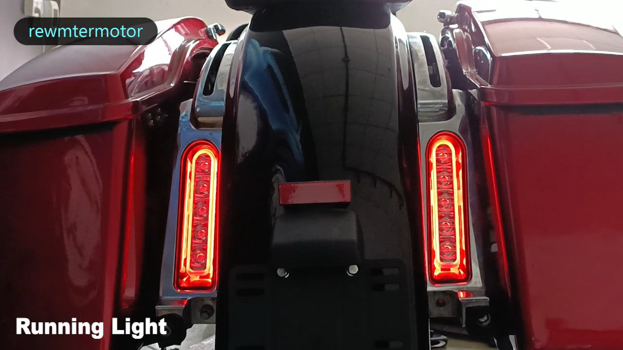 Black Saddlebag Filler Support LED Light Somke Lens for Harley Electra Glide 14+