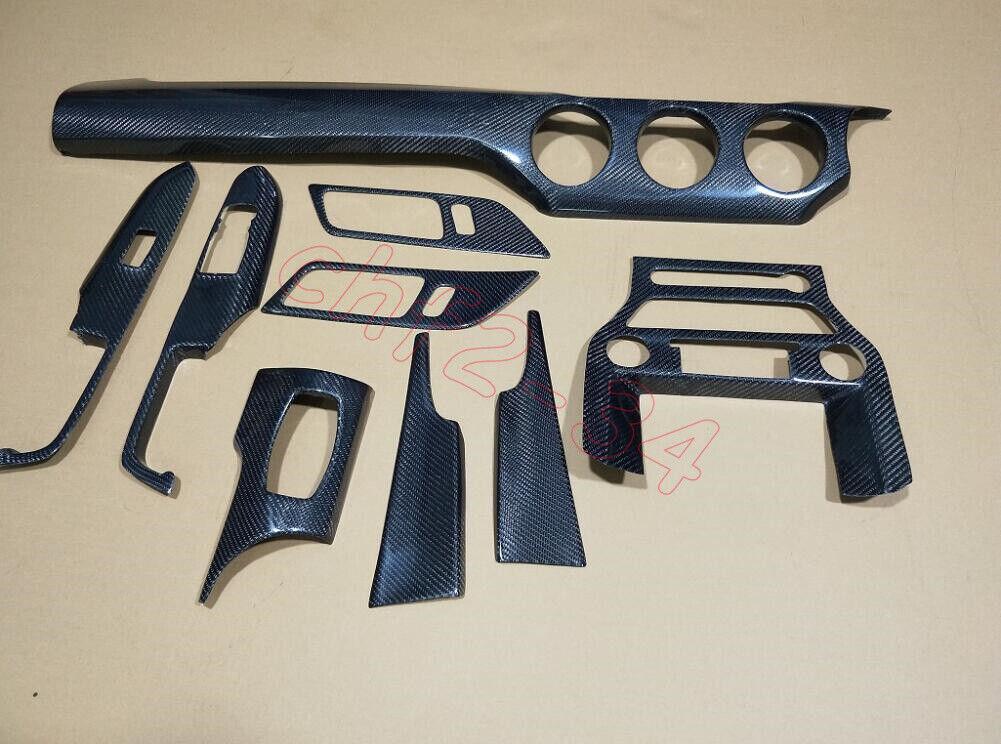 Fit for Ford for Mustang 2015-2018 Dry Carbon Fiber Car Interior kit Cover Trim 9PCS