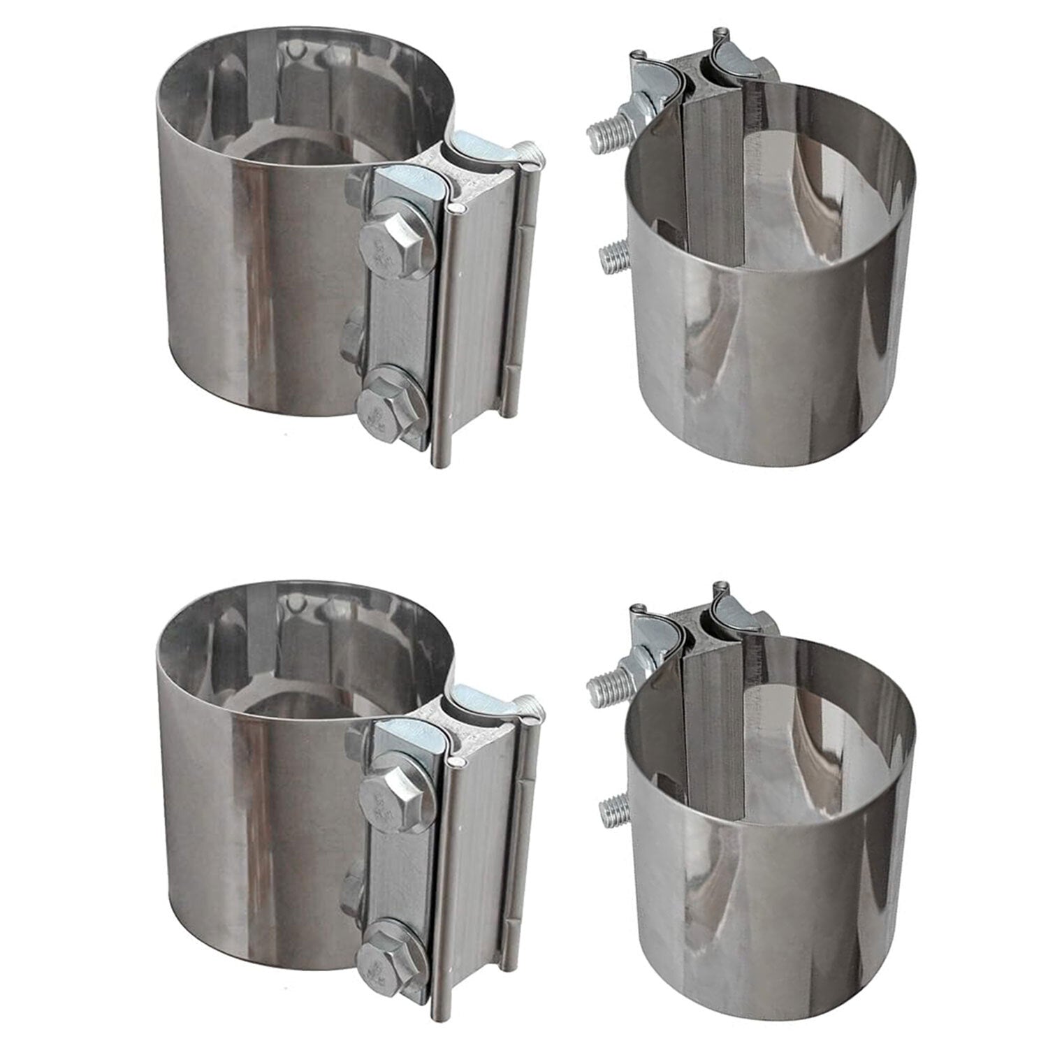 3 OD Pipe Butt Joint Band Clamp Exhaust Sleeve Stainless Steel fit For Universal