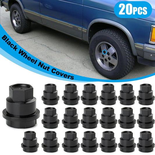 20PCS Black Lug Nut Covers 15661036 for GMC Jimmy Sonama for Chevrolet S10 Blazer