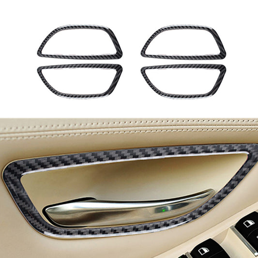 Carbon fiber inner door handle frame trim for BMW F10 5 Series 2011-2017