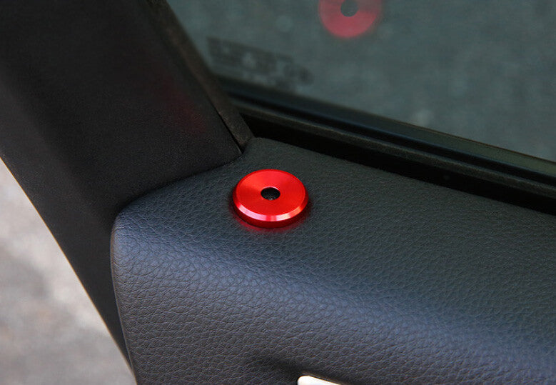 Red Aluminum Inner Door Lock Ring Trim Fit for Porsche Macan 2015-2021