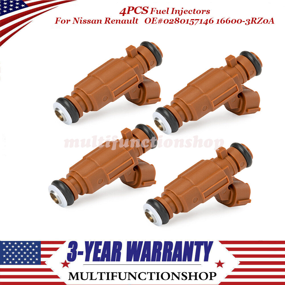 4PCS Fuel injector Replacement 0280157146 for Nissan for Renault 16600-3RZ0A