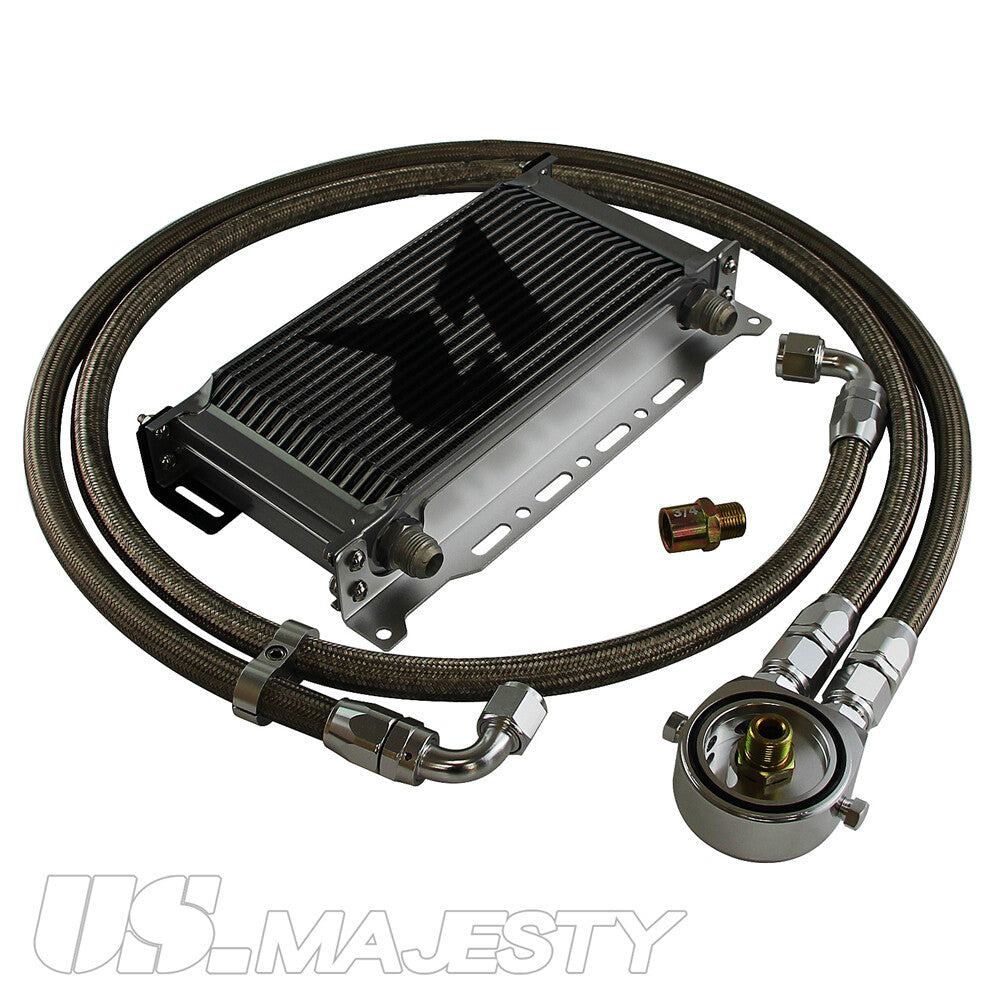 LR 19 Row AN10 Oil cooler w/Bracket+Filter Adapter Hose Kit 3/416  M201.5 SL