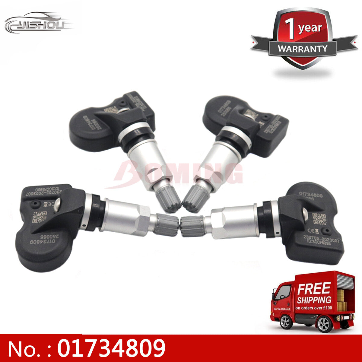 4-pack of tire pressure sensors 01734809, compatible with for Geely Emgrand EV450 Vision TPMS. new.