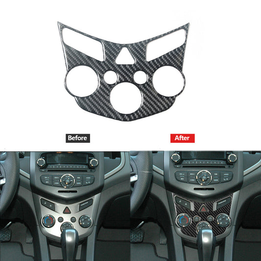 Carbon Fiber Climate Control Panel Cover Trim for Chevrolet Sonic 2012-2016