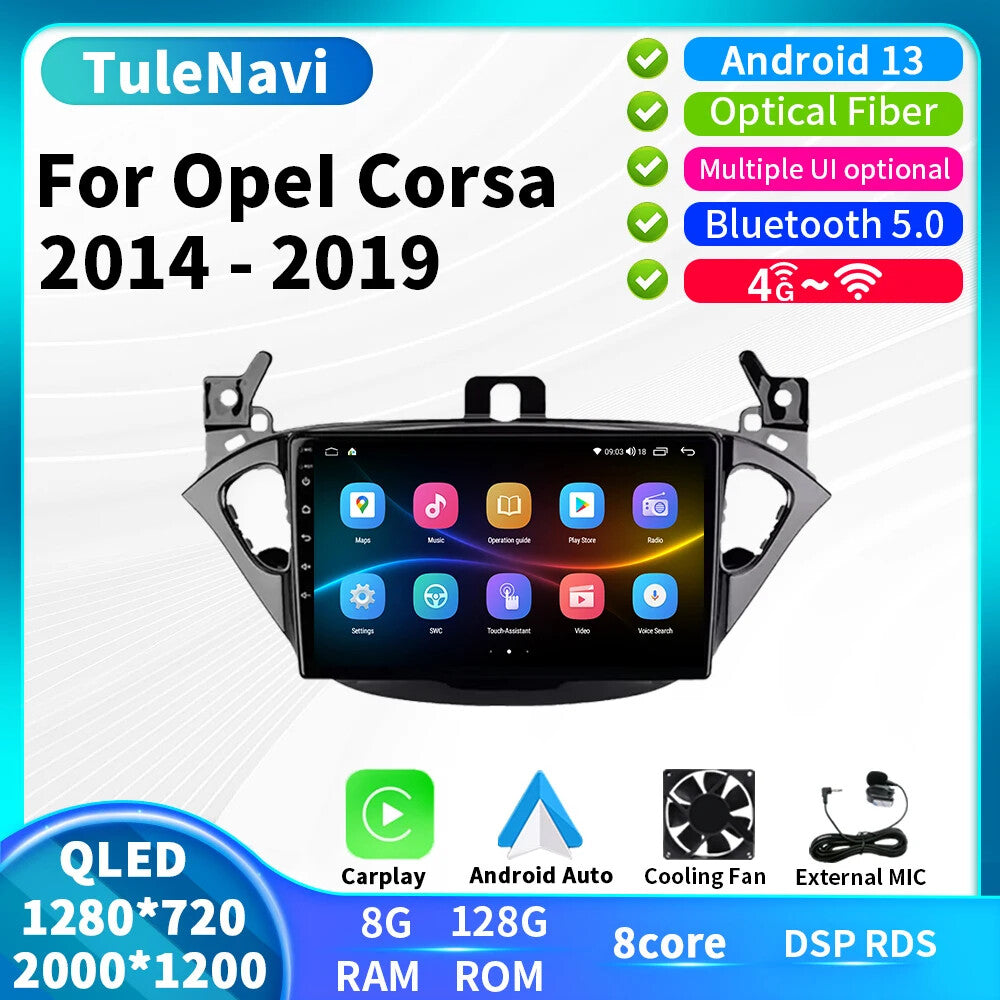for Opel Corsa E for Opel Adam 2014-2019 Android Car Stereo Radio CarPlay GPS Screen