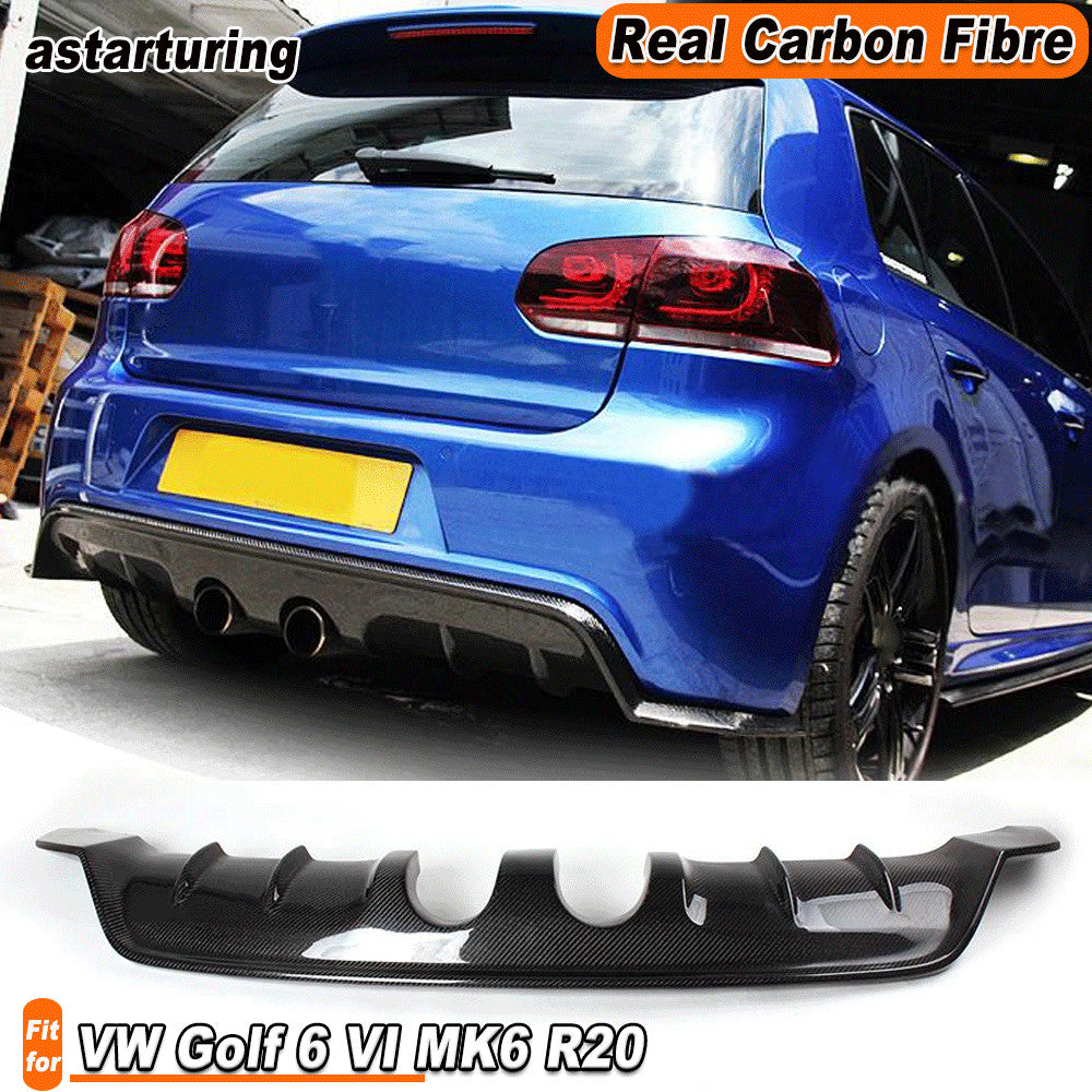 Fit for Volkswagen for Golf 6 VI MK6 R20 12-14 REAL Carbon Rear Bumper Diffuser Lip