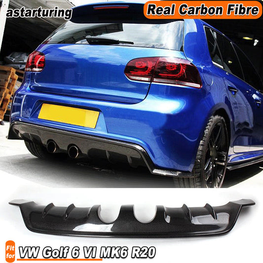 Fit for Volkswagen for Golf 6 VI MK6 R20 12-14 REAL Carbon Rear Bumper Diffuser Lip