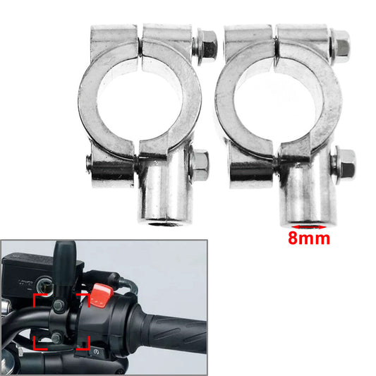 22MM M8 8mm Motorrad Lenker Spiegelhalterung Klemmadapter Chrom Paar