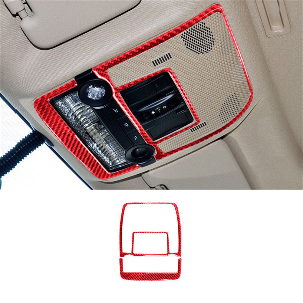 2X Red Carbon Fiber Reading Light Frame Cover Trim for BMW X5 E70 X6 E71 2008-13