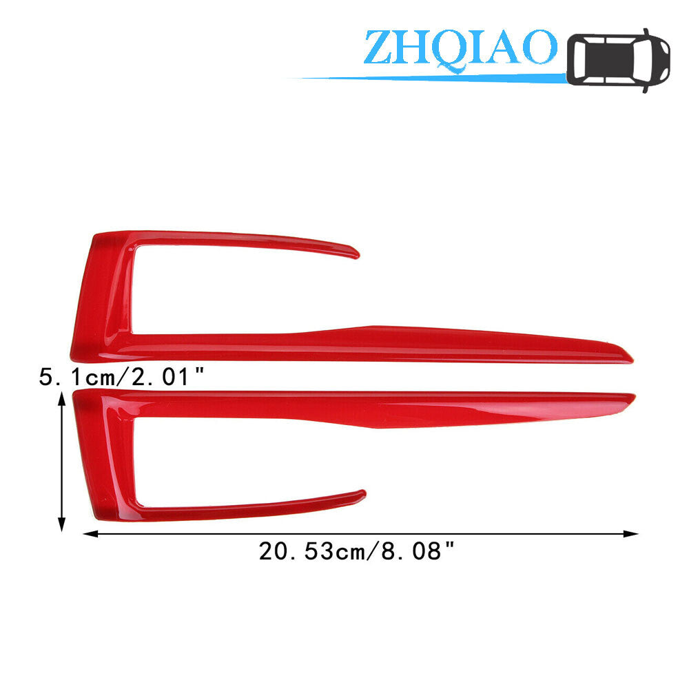 2PCS ABS Red Interior Gear Shift Frame Cover Trim Fits for Honda for Civic 10th 16-18