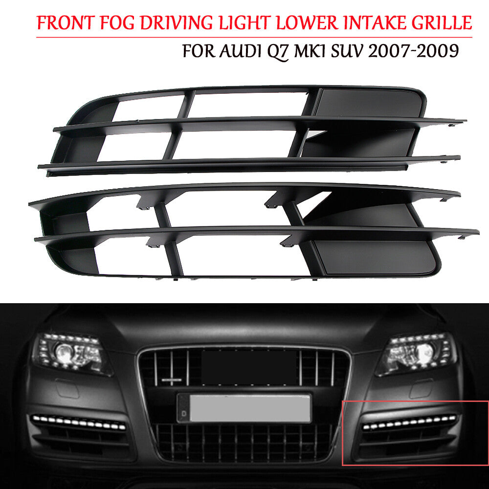 Front left and right lower bumper grille fog light protective covers are suitable for Audi Q7 2007 2008 2009