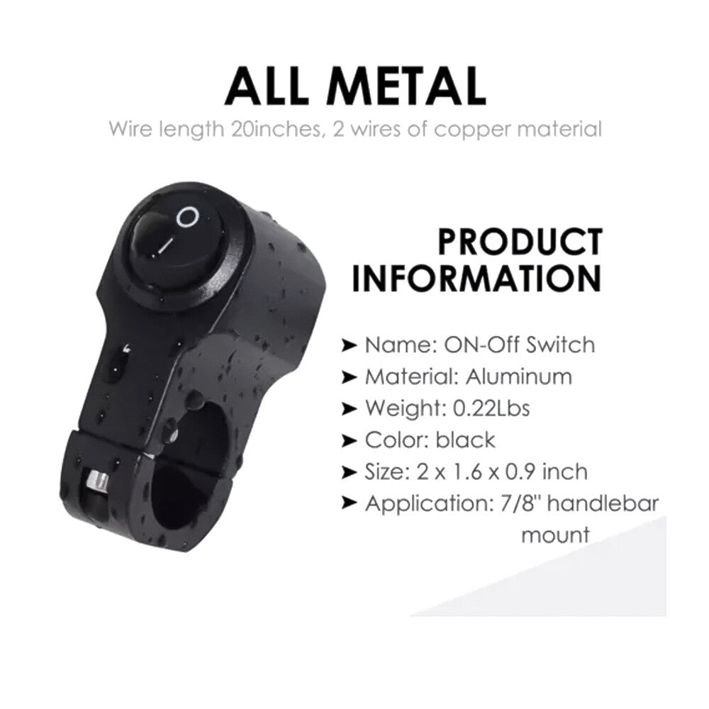 Universal Motorcycle 7/8 Handlebar Headlight Fog ON OFF Switch Spot Light