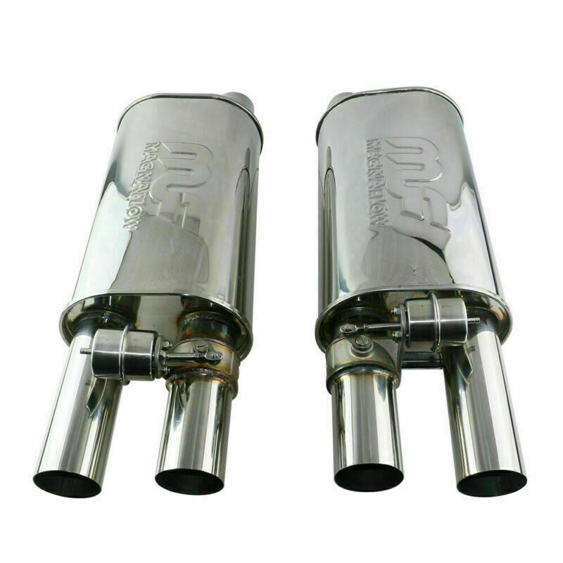 Left 2.5 Adjust The Sound Muffler w/ Exhaust Valve 8.56 Inch Dual Outlet