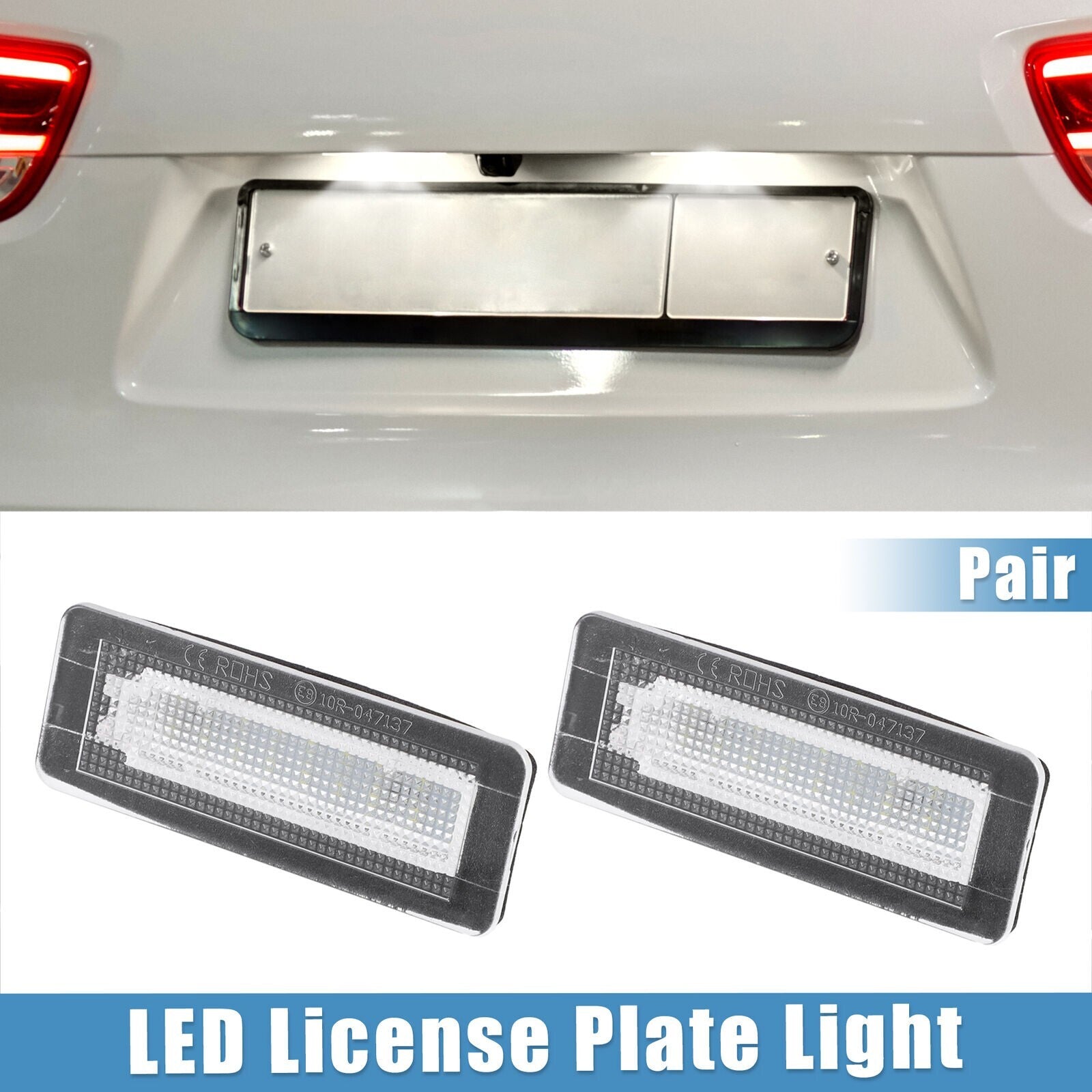 4518200256 4014SMD 2-pack White LED License Plate Lights for Smart Fortwo 2007-2015