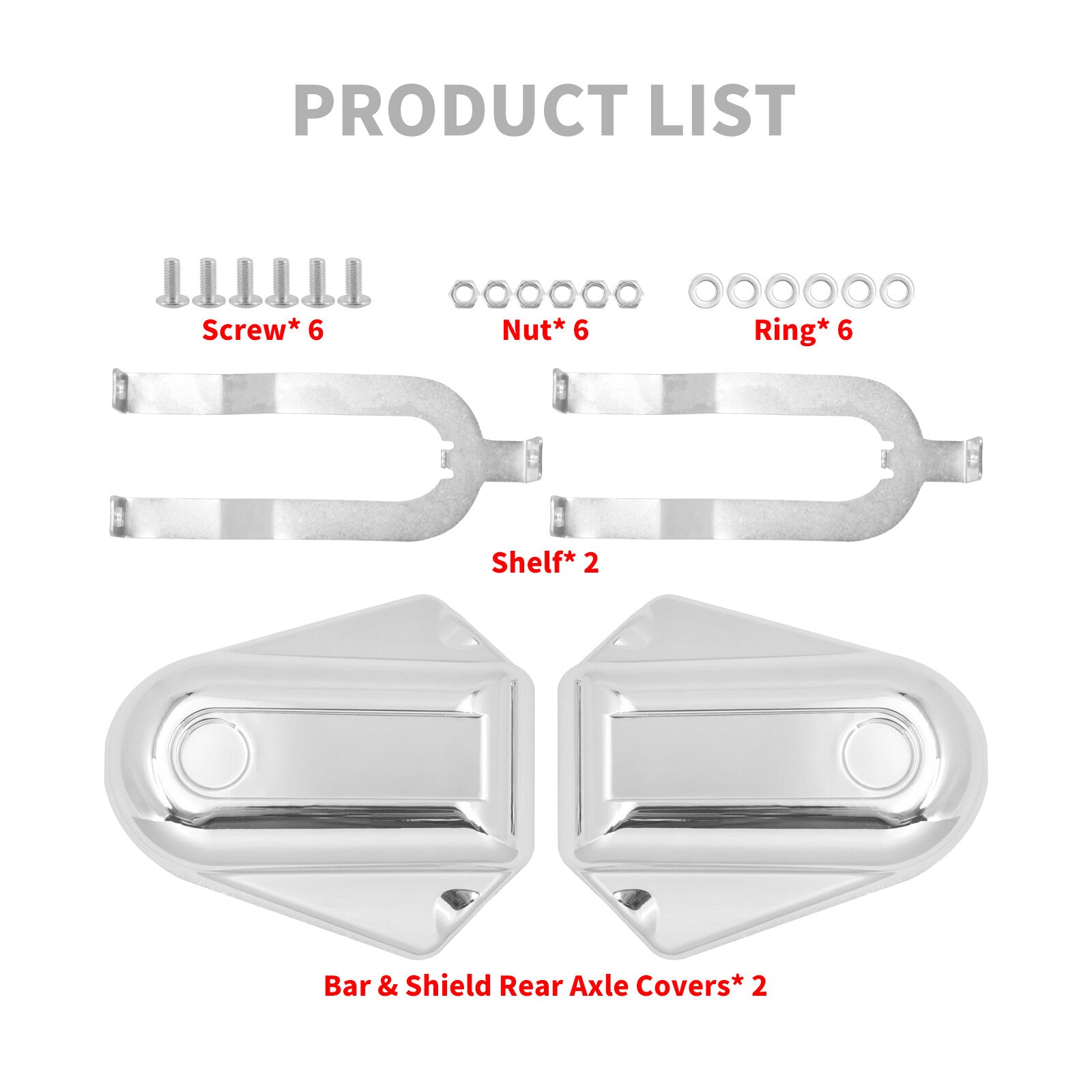 Chrome Bar Shield Rear Axle Covers Swingarm for Harley Softail Slim Deluxe 08-17