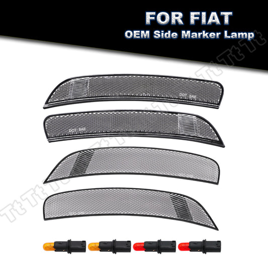 4-pack of front and rear side marker lights with OE LED strip bulbs suitable for 2012-2017 for Fiat 500 for Abarth