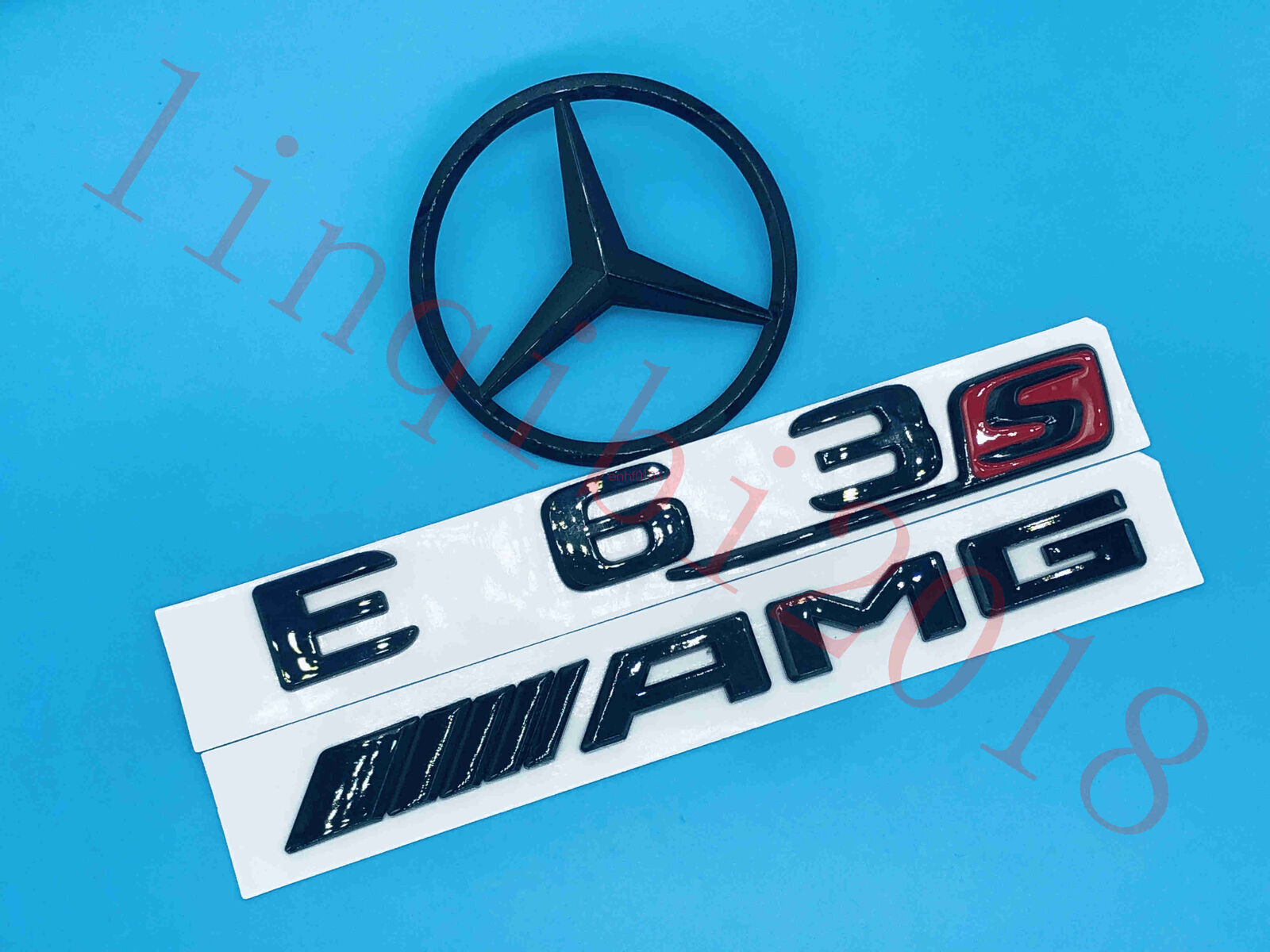 Gloss Black E63S AMG Trunk Logo Sticker Decal Emblem Badge Package for W212 E63