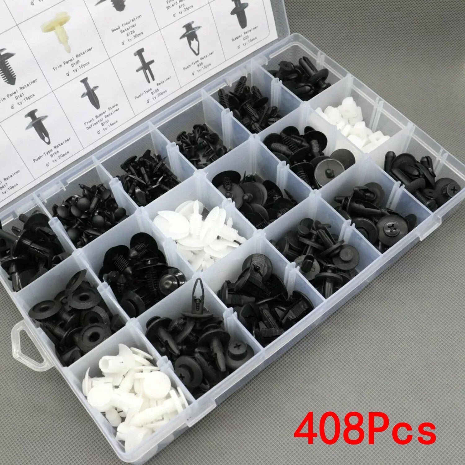 408 Pcs Auto Car Door Bumper Clip Fastener Plastic Rivet Set for Nissan