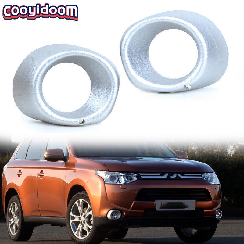 for Mitsubishi Outlander 2013-2015 Silver Front Bumper Fog Light Lamp Cover