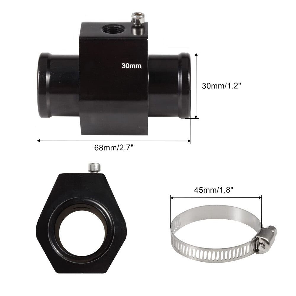 30mm Water Temp Temperature Joint Pipe Sensor Gauge Radiator Hose Adapter 1/8NPT