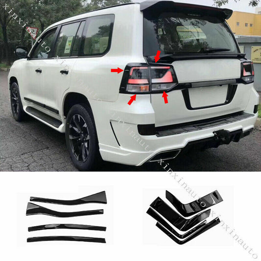 Piano Black Rear Taillight Molding Trim Strips for Land Cruiser LC200 2016-2021