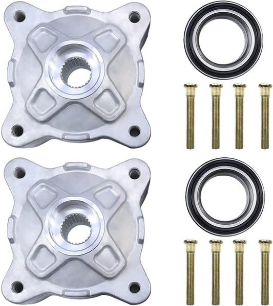 Front Left Right Wheel Hub Service kit with Studs and 44mm Bearings for Polaris