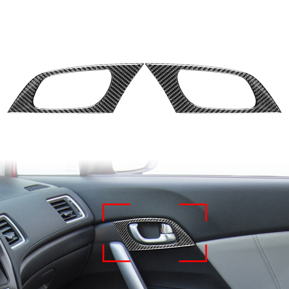Carbon Fiber Car Interior Door Handle Cover Trim for Honda for Civic 9th 2012-2015