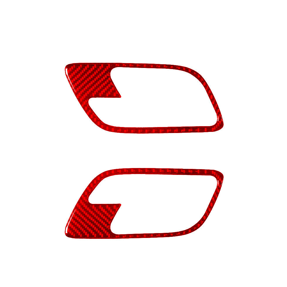 2X Red Carbon Fiber Rear Door Handle Cover Trim For Silverado/tahoe/ for sierra 07-14