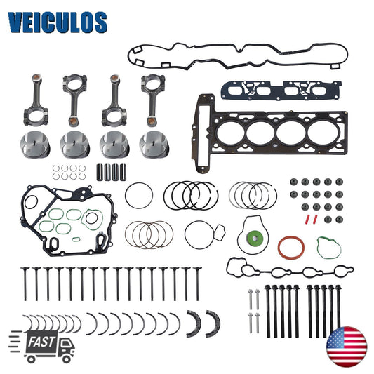 Engine Rebuild Overhaul Pistons Valves Seal Kit for Buick for Chevrolet for GMC 2.4L l4