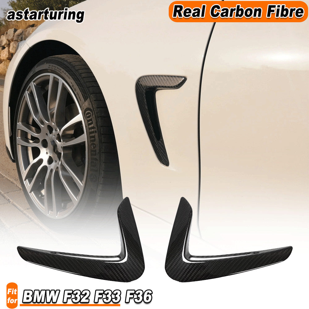 for BMW 4 Series F32 F33 F36 14-19 REAL Carbon Fiber Side Air Vent Fender Cover