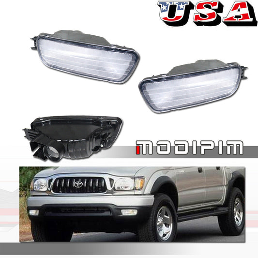 2-Piece Clear Front Bumper Turn Signal Light Housing Kit for 2001-04 for Toyota Tacoma